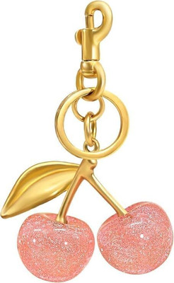 SR CREATION Glitter Cherry Bag Charm with Key Ring and Clip- key Chain For Girls Key Chain Key Chain