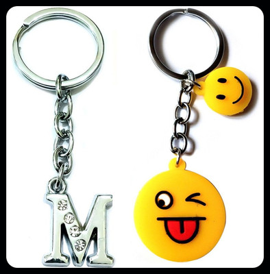 Meeko.com alphabet A & smiley 0.05 Premium Key Chain