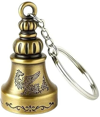 GIFTZI Guardian Bell Keychain for Bike, Brass Hindu Tibetan Style Key Chain