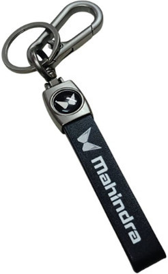 PEARLISH Mahindra Car Premium Quality Leather Car Keychain Key Chain