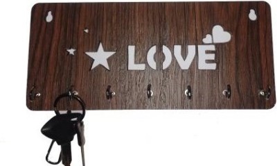 ARTISTRY DESIGN Beautiful Wooden Key Holder Design 54 Wood Key Holder(7 Hooks, Brown)