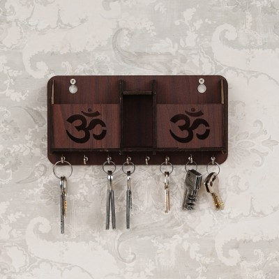HOUZZ DECOR om Key holder Wood Key Holder(8 Hooks, Multicolor)