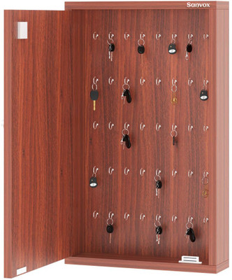 sanvox Key Holder Wood Key Holder(40 Hooks, Brown)