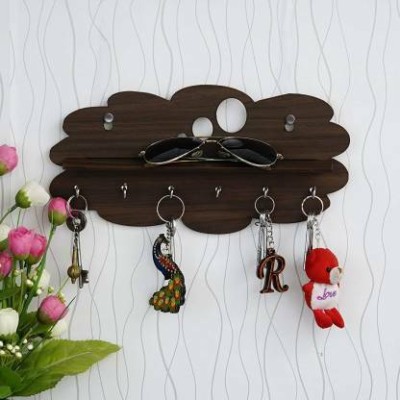 Shree Shyam Beautiful Wooden Key Holder Design 61 Wood Key Holder(6 Hooks, Brown)