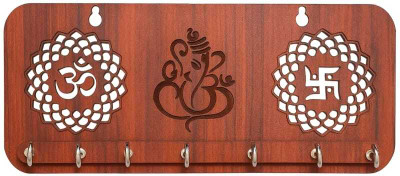 Shree vijaylaxmi creation ganpati 01 Wood Key Holder(7 Hooks, Maroon)