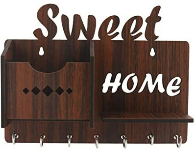 shyam king craft KEY HOLDER Wood Key Holder(7 Hooks, Brown)