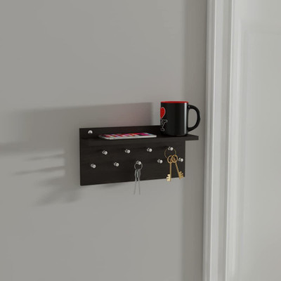 REDWUD Freya Wooden Key Holder/ Key Holder for Wall Wood Key Holder(9 Hooks, Brown)