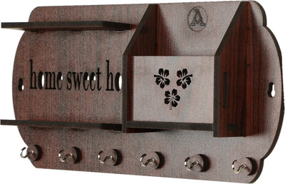 FMSA4 office / home/ Best decorative item for home décor / festive décor Mobile stand Wooden Wall Shelf(Number of Shelves - 3, Brown)