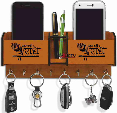 Dheeraj Creation Wool Key Holder(8 Hooks, Brown)