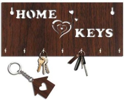 nayan Beautiful Wooden Key Holder Design 67 Wood Key Holder(7 Hooks, Brown)