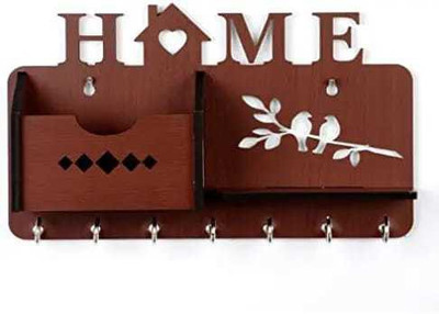 Dheeraj Creation Wool Key Holder(8 Hooks, Brown)
