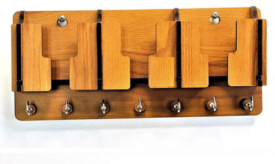 BALODIYA KRAFTS 3 MOBILE WITH KEY HOLDER Wood Key Holder(8 Hooks, Brown)