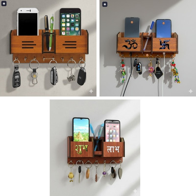 Kanak KEY HOLDER102 Wood Key Holder(7 Hooks, Brown)