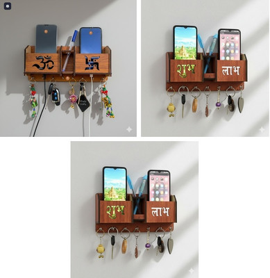 Z cross KEY HOLDER129 Wood Key Holder(7 Hooks, Brown)