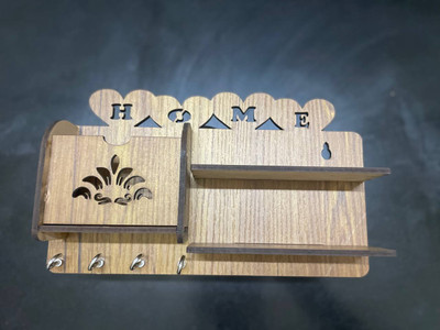 BULLSHOT Wood Key Holder(4 Hooks, Beige)