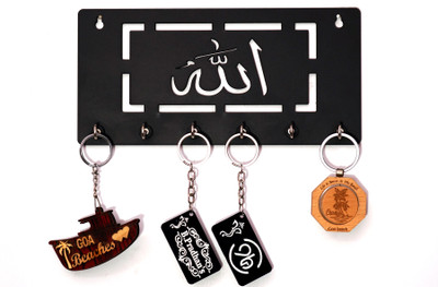 9BR ALLA Wood Key Holder(6 Hooks, Black)