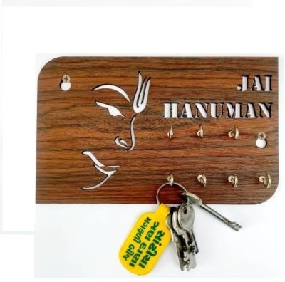 DecorEZ Beautiful Wooden Key Holder Design 79 Wood Key Holder(7 Hooks, Brown)