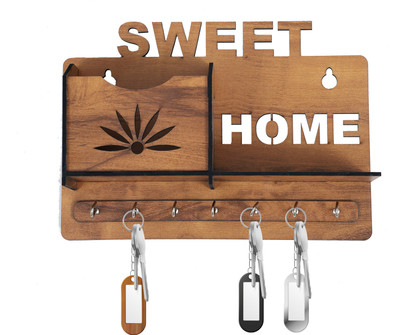 Shraddha Gift Art Wood Key Holder(6 Hooks)