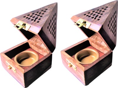 Nishat Handicrafts wooden incense holder fragrance stand pack of 2 Wood Key Holder(1 Hooks, Brown)