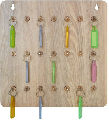 Spotbia Wooden Wall Mount Design Key Holder/Hanger/Stand for Home & Office Wood Key Holder(21 Hooks, Beige)