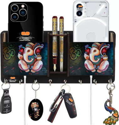 Heritagecrafts Wood Key Holder(8 Hooks, Brown)