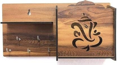 Arti Traders Wooden key holder for organizing and accessing your keys easily. Wood Key Holder(5 Hooks, Multicolor)