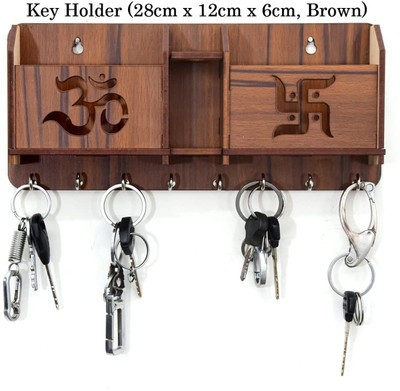 Sawriya key holder Wood Key Holder(1 Hooks, Multicolor)