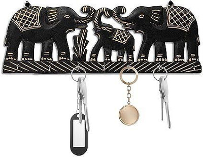 SWH Wooden key Holder / Attached With Mobile Stand Wood Key Holder(6 Hooks)