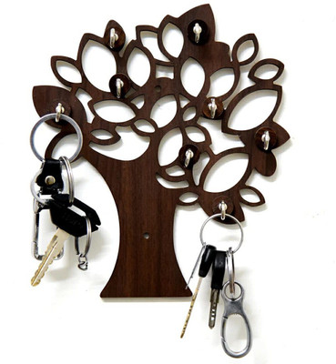 SAGAR HANDICRAFT SIMPLE KEY HOLDERS Wood Key Holder(8 Hooks, Brown)