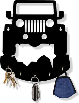 Sage Wood Key Holder(5 Hooks, Black)