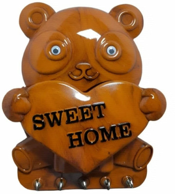 A to Z Mspanda54 Plastic Key Holder(5 Hooks, Brown)