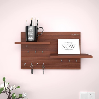 REDWUD Redwud Ront wooden wall Key Holder Wood Key Holder(10 Hooks, Brown)