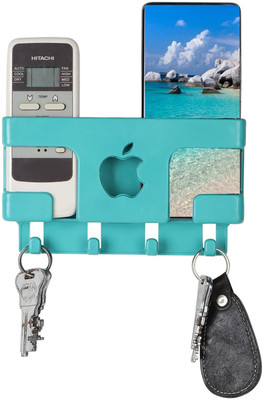 aflah Apple Wall Mounted Mobile Stand | Multifunctional with Remote & Key Hooks 1 Pics Mobile Holder