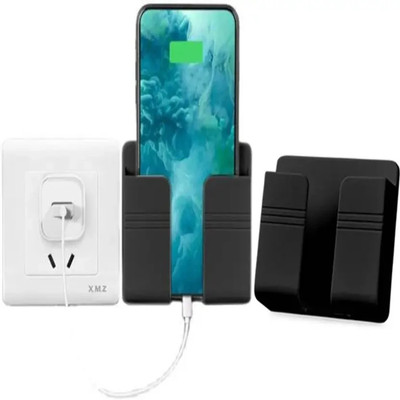 VT Pro Wall Mounted Mobile/Remote Holder Storage Case for Remote/Multi Purpose(2 Pcs) Plastic Key Holder(0 Hooks, Black)