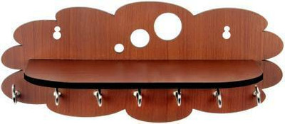 Kiyan traders Wooden key holder for organizing and accessing your keys easily. Wood Key Holder(7 Hooks, Brown)