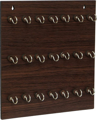 CRAFTY COTTAGE MDF Wood Wall Mounted Designer Key Holders (21 Hooks Key Holder) Wood Key Holder(21 Hooks, Brown)