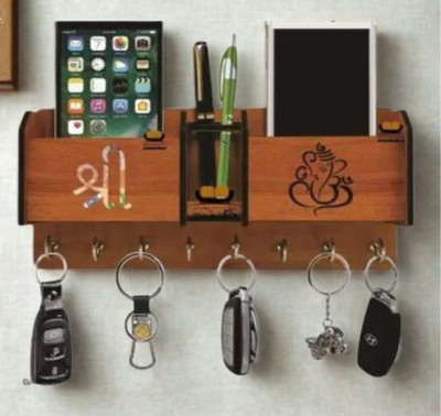 S R Traders Wood Key Holder(6 Hooks)
