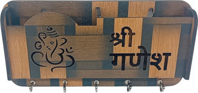 SMR Enterprise SMR Enterprise Wood Key Holder(5 Hooks, Brown)