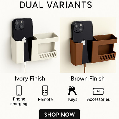 khanak Wall Mounted Organizer for Phone Charging, Remote, Keys & Accessories Mobile Holder