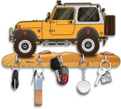 Arpita Crafts Wood Key Holder(5 Hooks, Brown)