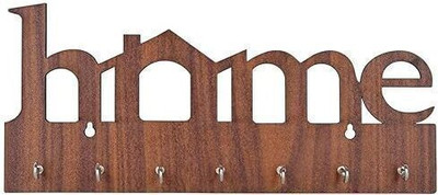 Creaxon Wooden Wall Key Holder – Stylish Rustic Key Rack with Hooks for Home Wood Key Holder(7 Hooks)