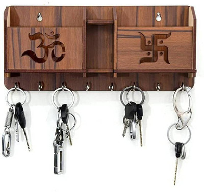 Tanishka Key Holder Wool Key Holder(8 Hooks, Brown)