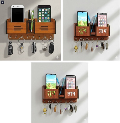 Kanak KEY HOLDER104 Wood Key Holder(7 Hooks, Brown)