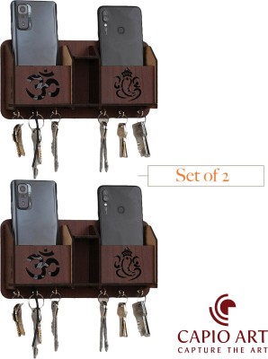 CAPIO ART OM GANESH TRENDY/ DESIGNER KEY HOLDER Wood Key Holder(8 Hooks, Brown)