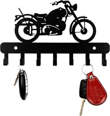 SEHAZ ARTWORKS Key Holder Bike-Metal-Keyholder Steel Key Holder(7 Hooks, Black)