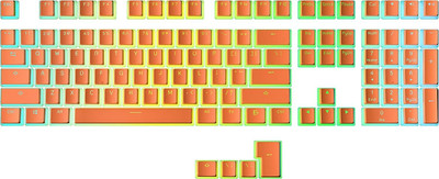 Etzin Pudding PBT Keycaps Gaming Keyboard (Orange)(EPL-930KM) Desktop Keyboard Replacement Key