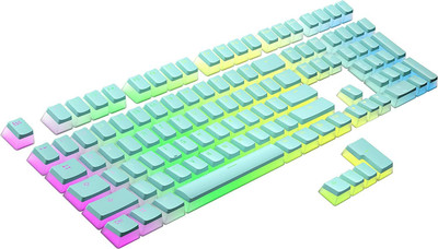 Etzin Pudding PBT Keycaps Gaming Keyboard (Mint Green)(EPL-931KM) Desktop Keyboard Replacement Key