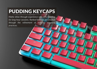 Etzin Pudding PBT Keycaps Gaming Keyboard (Red)(EPL-925KM) Desktop Keyboard Replacement Key