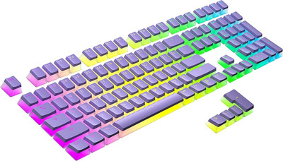 Etzin Pudding PBT Keycaps 129 Double Shot Gaming Keyboard (Purple)(EPL-927KM) Desktop Keyboard Replacement Key