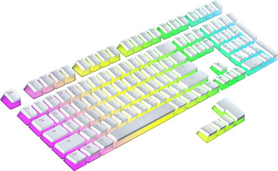 Etzin Pudding PBT Keycaps 129 Double Shot Gaming Keyboard (White)(EPL-928KM) Desktop Keyboard Replacement Key